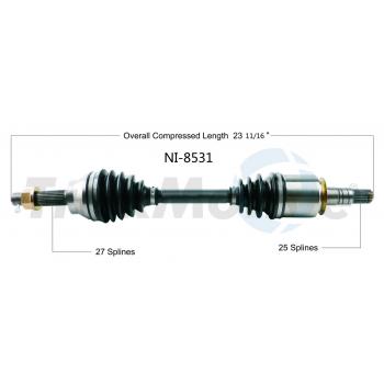 2012 Infiniti EX35 CV Axle Shaft Front Right TrakMotive NI8531 image 1 of 3