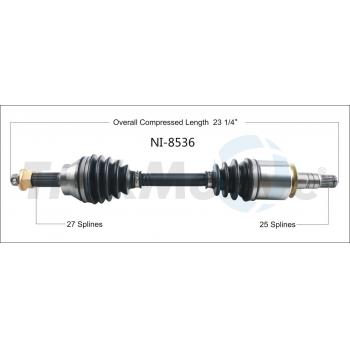 2013 Infiniti G37 CV Axle Shaft Front Right TrakMotive NI8536 image 1 of 3