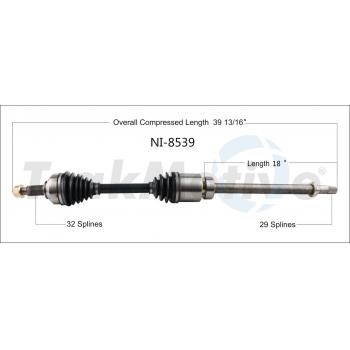 2018 Nissan Maxima CV Axle Shaft