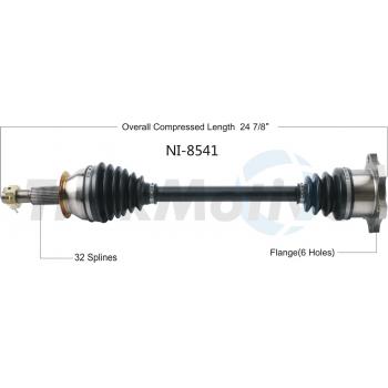 2012 Infiniti EX35 CV Axle Shaft Rear Left TrakMotive NI8541 image 1 of 3
