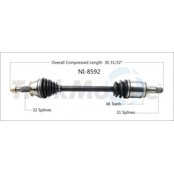 2019 Infiniti Q70 CV Axle Shaft Rear Left TrakMotive NI8592 image 1 of 3