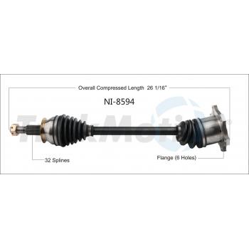 2008 Infiniti M45 CV Axle Shaft Rear Right TrakMotive NI8594 image 1 of 3