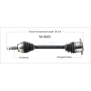 2017 Infiniti QX80 CV Axle Shaft Rear Left TrakMotive NI8605 image 1 of 3