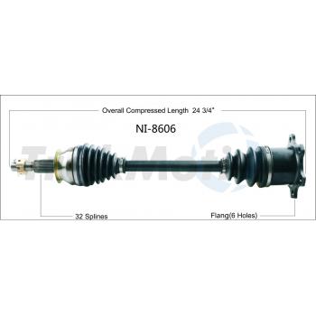 2015 Nissan GT-R CV Axle Shaft Rear Left TrakMotive NI8606 image 1 of 3