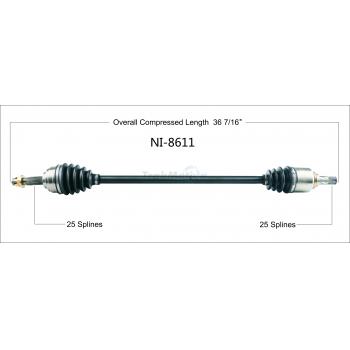 2017 Nissan Versa CV Axle Shaft Front Right TrakMotive NI8611 image 1 of 3