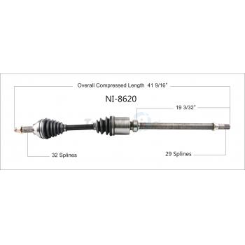 2016 Nissan Murano CV Axle Shaft Front Right TrakMotive NI8620 image 1 of 3