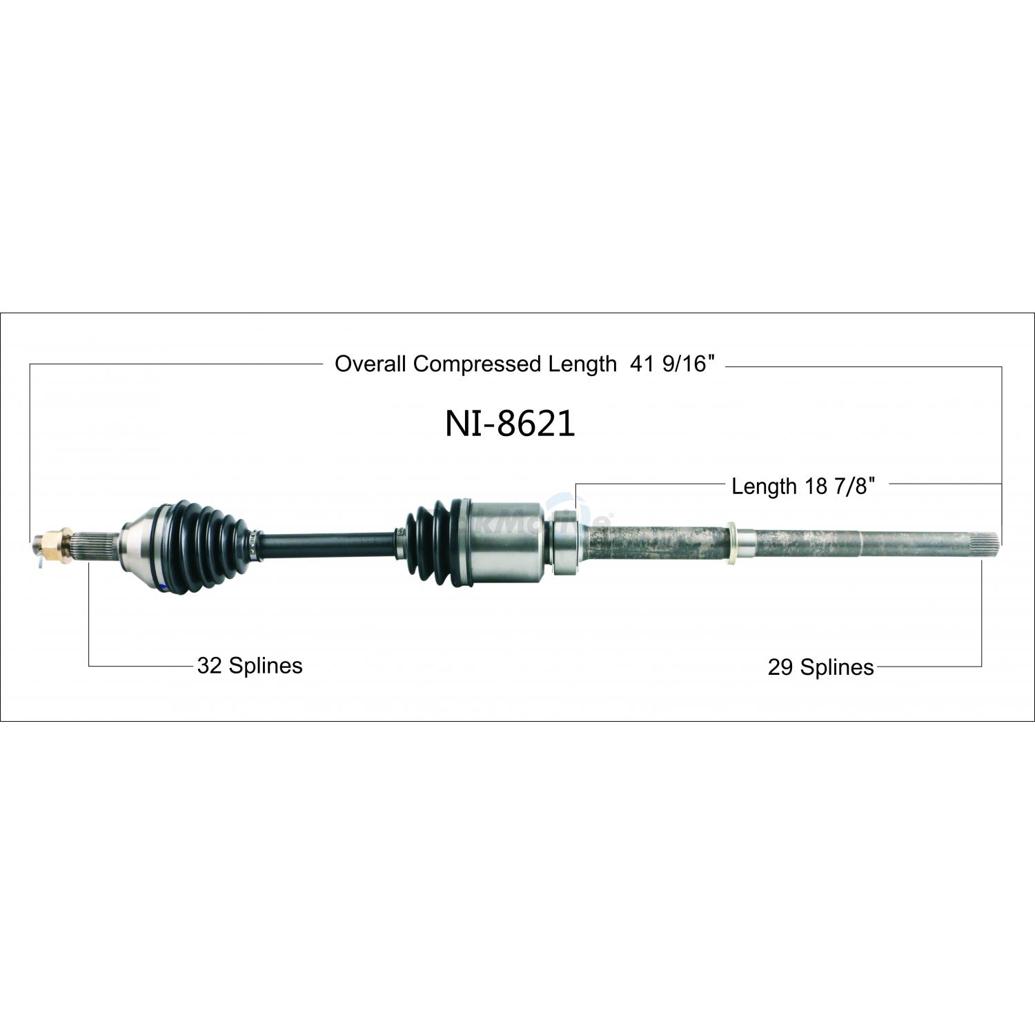 TrakMotive NI8621 - CV Axle Shaft TrakMotive NI8621 CV Axle Shaft product image 1 of 3