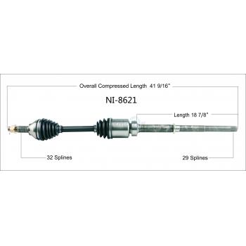 2016 Nissan Murano CV Axle Shaft Front Right TrakMotive NI8621 image 1 of 3