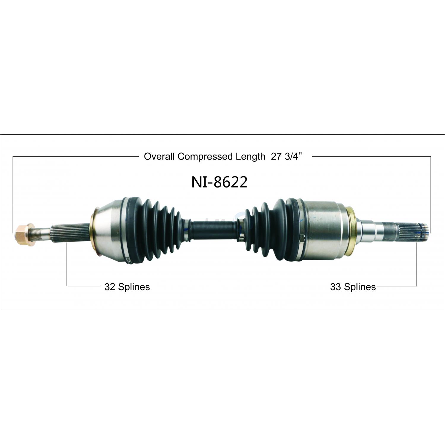 TrakMotive NI8622 CV Axle Shaft product image 1 of 3