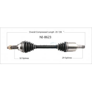 2016 Nissan Murano CV Axle Shaft Front Left TrakMotive NI8623 image 1 of 3