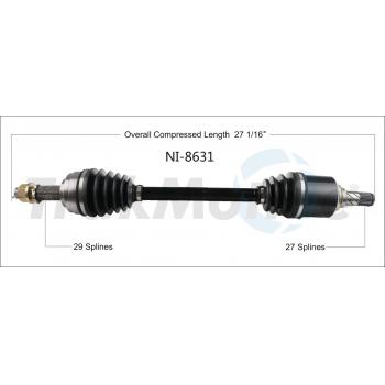 2019 Nissan Sentra CV Axle Shaft Front Left TrakMotive NI8631 image 1 of 3