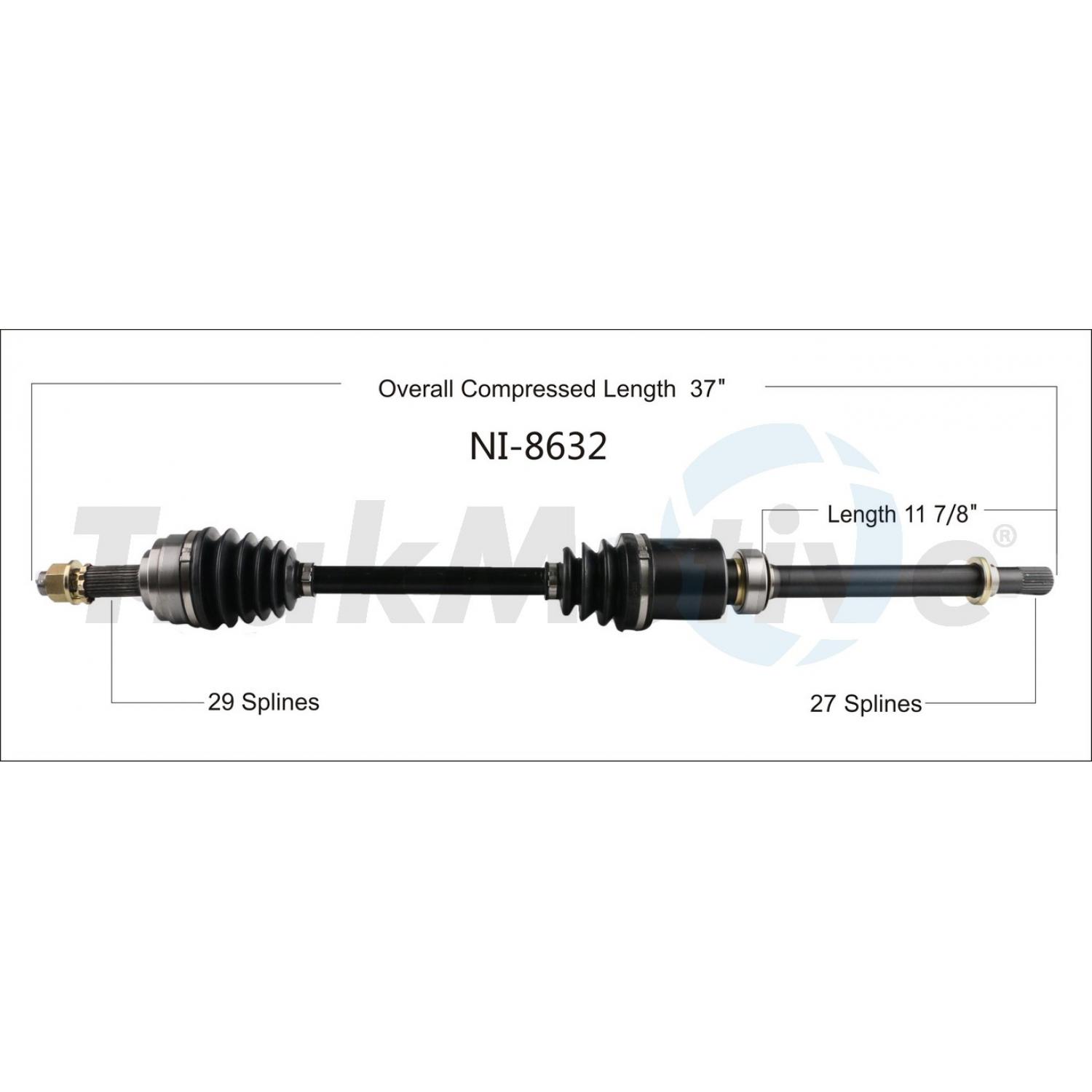 TrakMotive NI8632 - CV Axle Shaft TrakMotive NI8632 CV Axle Shaft product image 1 of 3