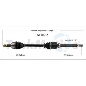 2019 Nissan Sentra CV Axle Shaft Front Right TrakMotive NI8632 image 1 of 3
