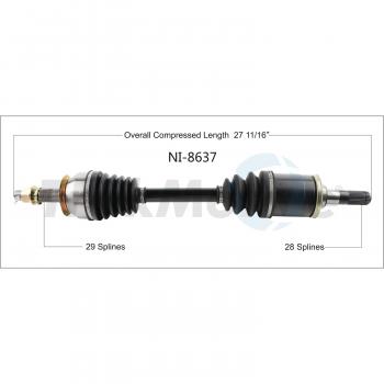 2017 Nissan Titan CV Axle Shaft Front Left TrakMotive NI8637 image 1 of 3