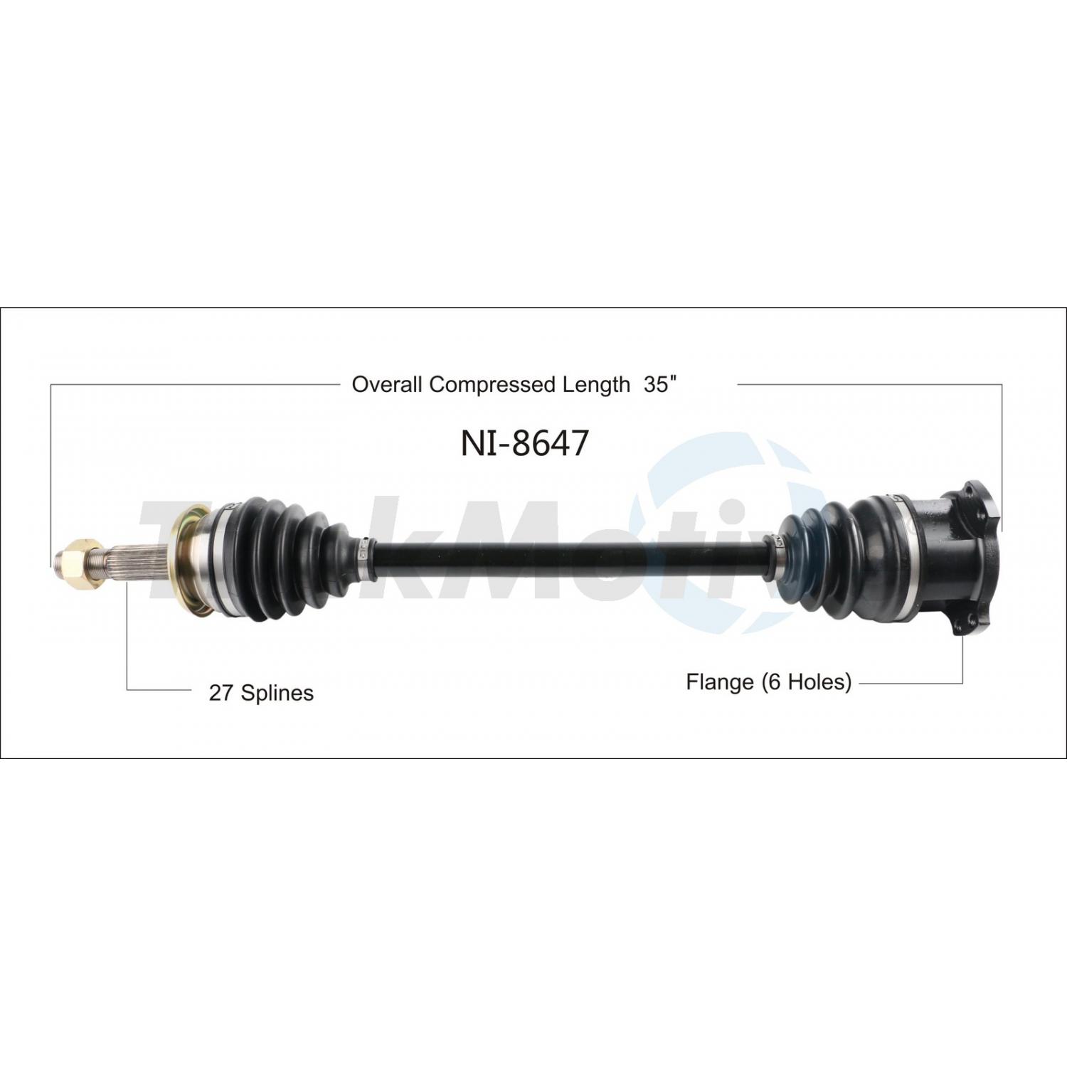 TrakMotive NI8647 CV Axle Shaft product image 1 of 3