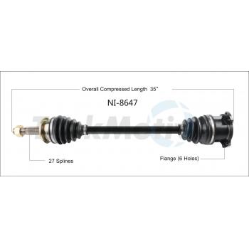 2013 Infiniti FX50 CV Axle Shaft Front Left TrakMotive NI8647 image 1 of 3