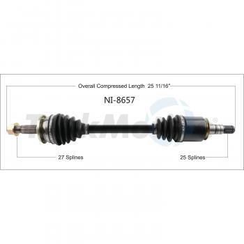 2014 Infiniti QX70 CV Axle Shaft Front Right TrakMotive NI8657 image 1 of 3