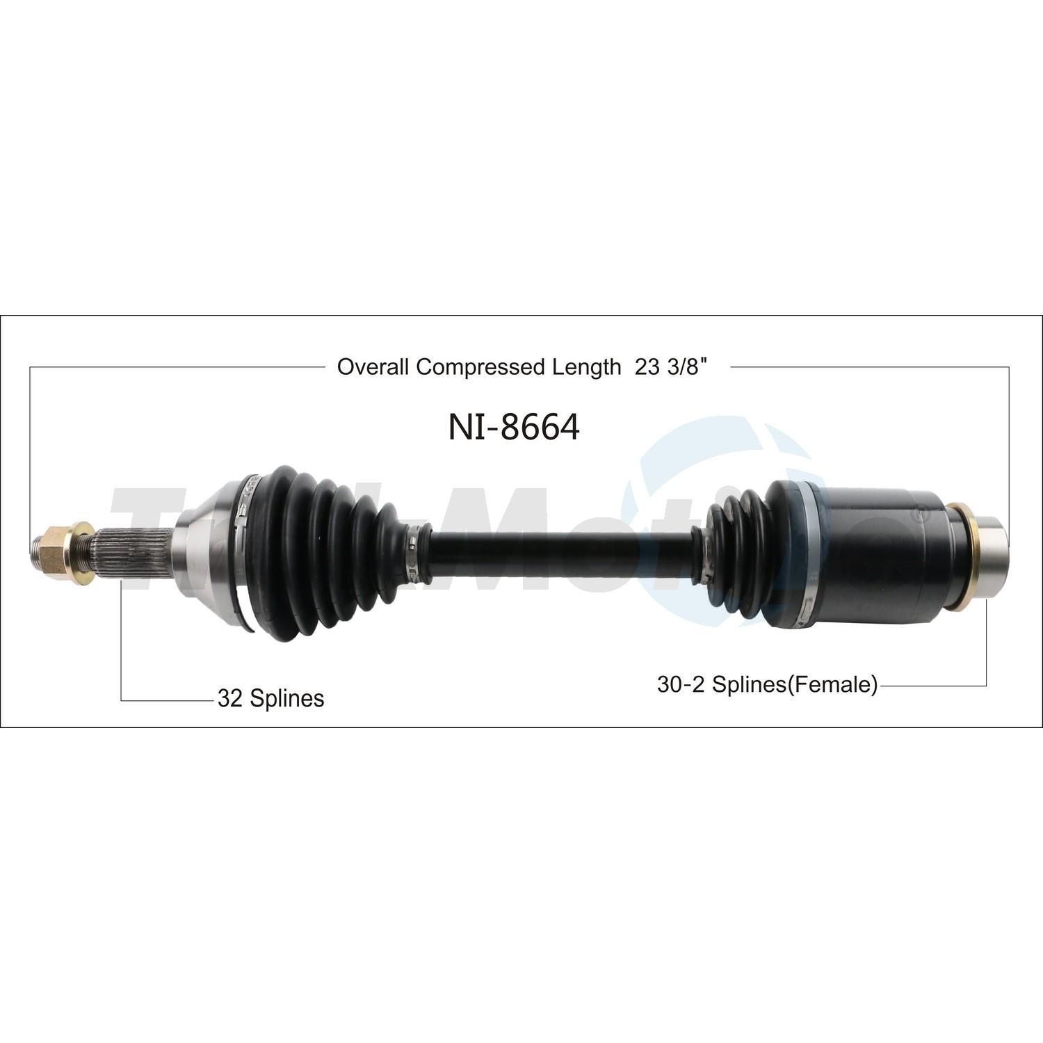 TrakMotive NI8664 - CV Axle Shaft TrakMotive NI8664 CV Axle Shaft product image 1 of 3