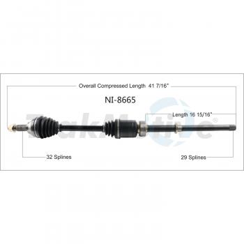 2018 Nissan Pathfinder CV Axle Shaft Front Right TrakMotive NI8665 image 1 of 3
