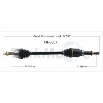 2017 Nissan Leaf CV Axle Shaft Front Right TrakMotive NI8667 image 1 of 3