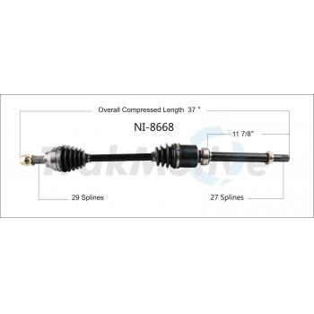 2017 Nissan NV200 CV Axle Shaft Front Right TrakMotive NI8668 image 1 of 3