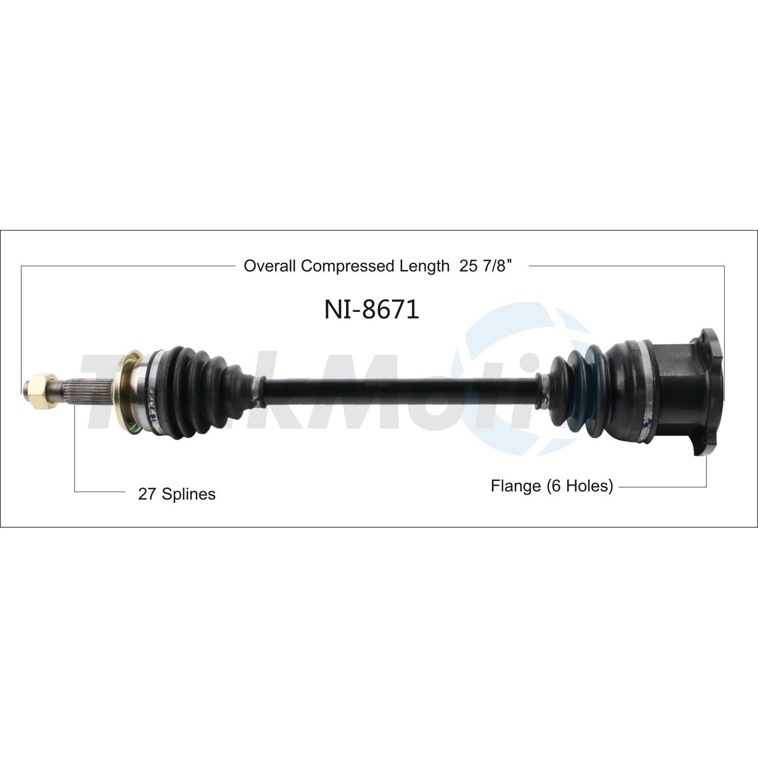 TrakMotive NI8671 - CV Axle Shaft TrakMotive NI8671 CV Axle Shaft product image 1 of 3