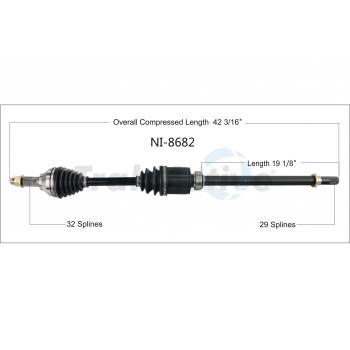 2018 Nissan Pathfinder CV Axle Shaft Front Right TrakMotive NI8682 image 1 of 3