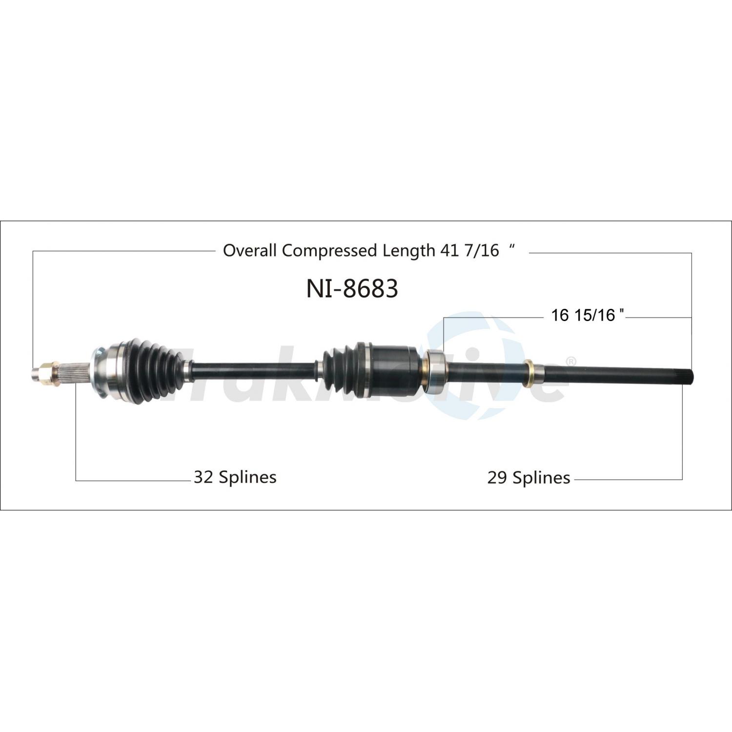 TrakMotive NI8683 - CV Axle Shaft TrakMotive NI8683 CV Axle Shaft product image 1 of 3