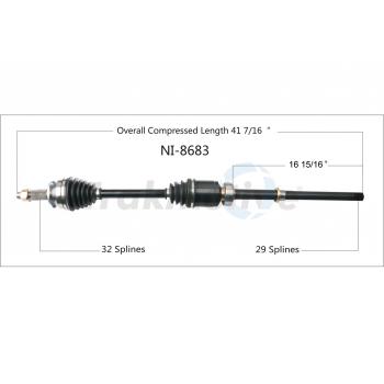 2018 Nissan Pathfinder CV Axle Shaft Front Right TrakMotive NI8683 image 1 of 3