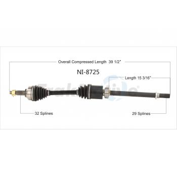 2020 Infiniti QX50 CV Axle Shaft Front Right TrakMotive NI8725 image 1 of 3