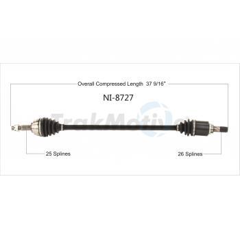 2019 Nissan Versa CV Axle Shaft Front Right TrakMotive NI8727 image 1 of 3