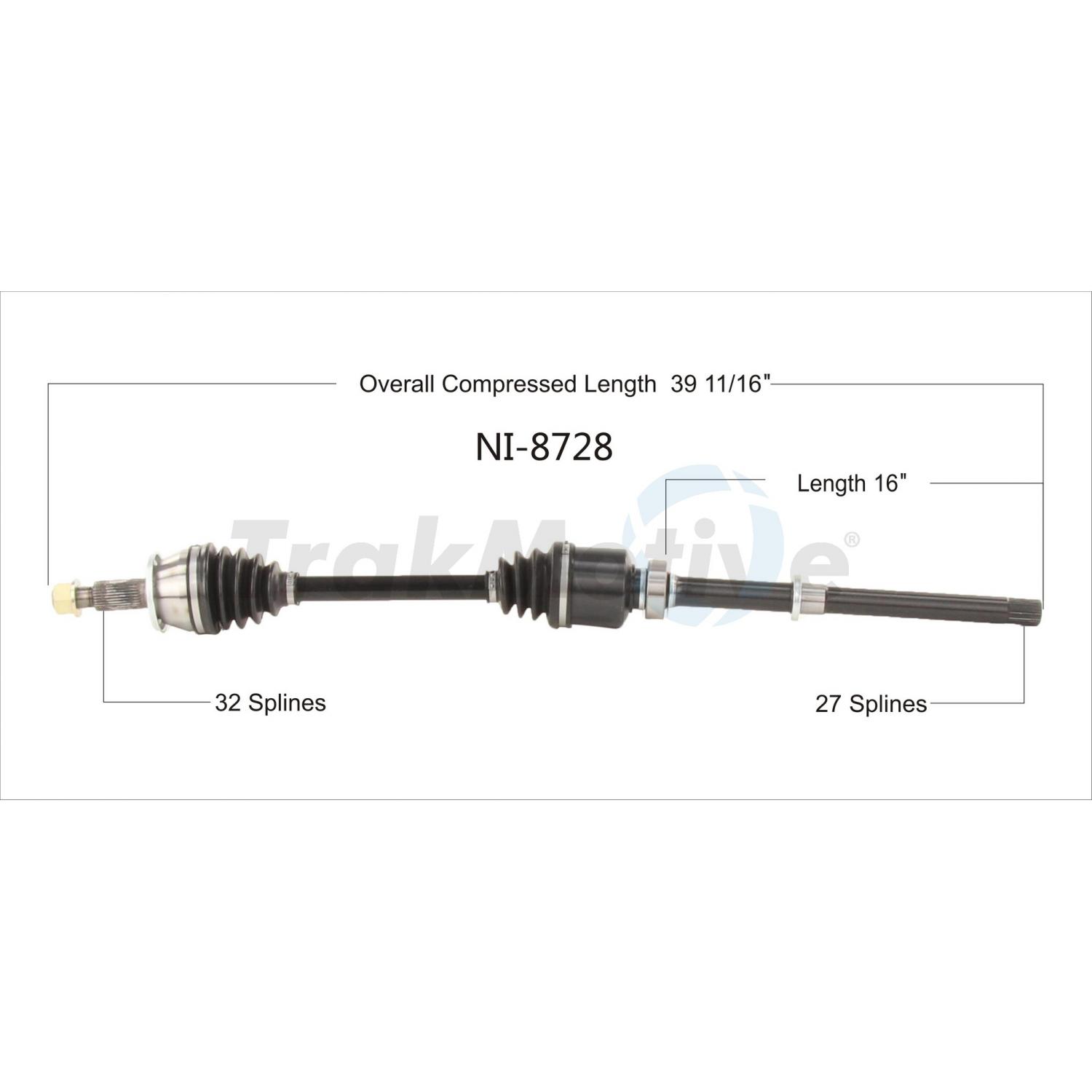 TrakMotive NI8728 - CV Axle Shaft TrakMotive NI8728 CV Axle Shaft product image 1 of 3