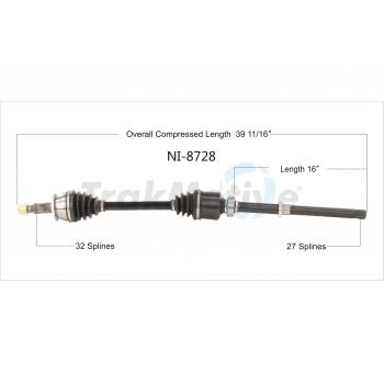 2023 Nissan Altima CV Axle Shaft Front Right TrakMotive NI8728 image 1 of 3