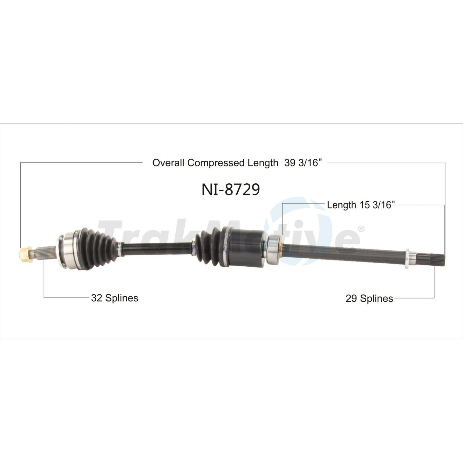 TrakMotive NI8729 - CV Axle Shaft TrakMotive NI8729 CV Axle Shaft product image 1 of 3