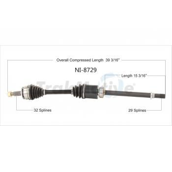 2023 Nissan Altima CV Axle Shaft Front Right TrakMotive NI8729 image 1 of 3