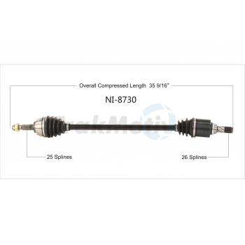 2011 Nissan Versa CV Axle Shaft Front Right TrakMotive NI8730 image 1 of 3