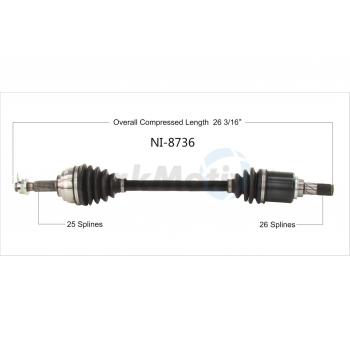 2022 Nissan Versa CV Axle Shaft Front Left TrakMotive NI8736 image 1 of 3