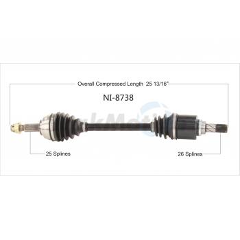 2011 Nissan Versa CV Axle Shaft Front Left TrakMotive NI8738 image 1 of 3