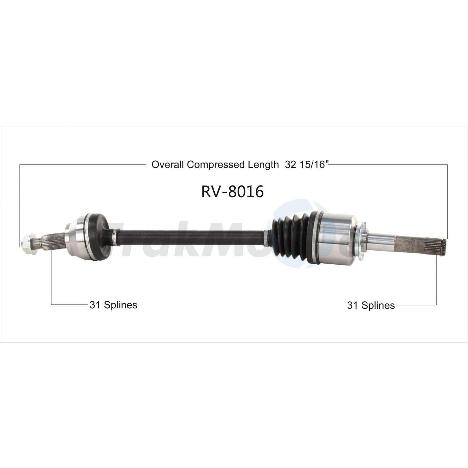 TrakMotive RV8016 - CV Axle Shaft TrakMotive RV8016 CV Axle Shaft product image 1 of 3