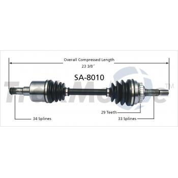 1999 Saab 9-3 CV Axle Shaft Front Left TrakMotive SA8010 image 1 of 3