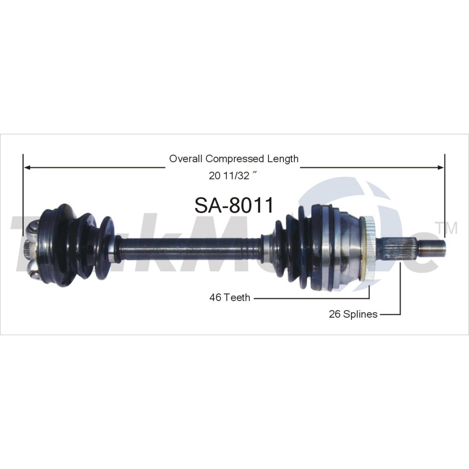 TrakMotive SA8011 CV Axle Shaft product image 1 of 3
