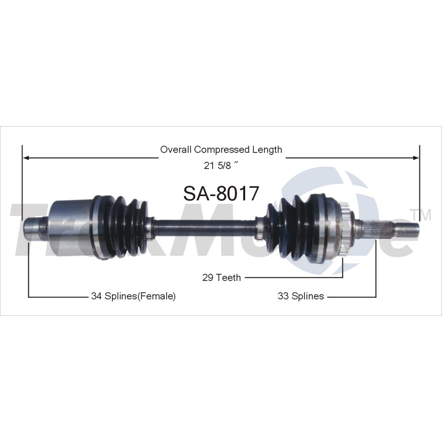 TrakMotive SA8017 - CV Axle Shaft TrakMotive SA8017 CV Axle Shaft product image 1 of 3