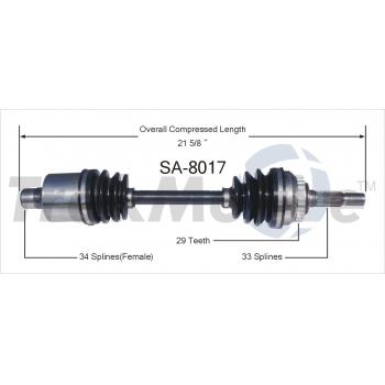 1998 Saab 900 CV Axle Shaft Front Right TrakMotive SA8017 image 1 of 3