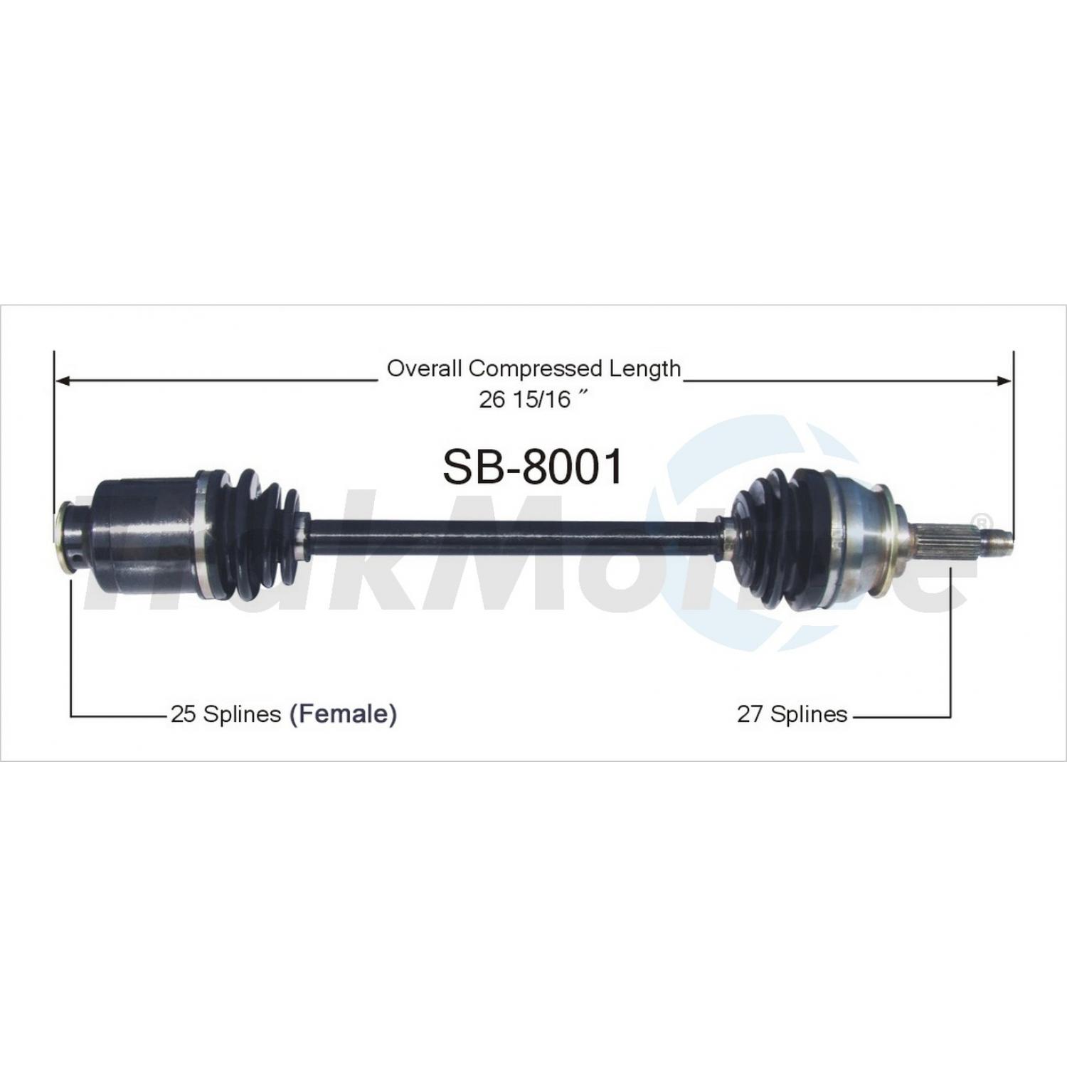TrakMotive SB8001 - CV Axle Shaft TrakMotive SB8001 CV Axle Shaft product image 1 of 3