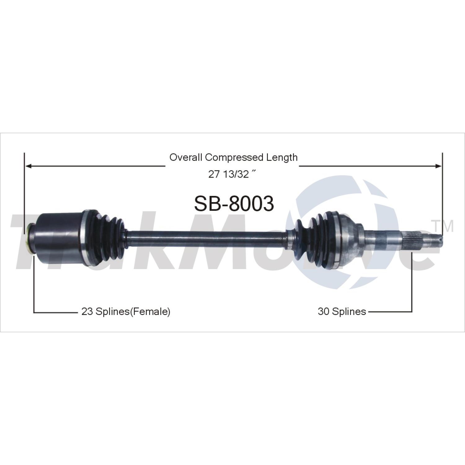 TrakMotive SB8003 CV Axle Shaft product image 1 of 3