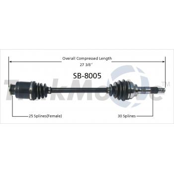 1991 Subaru XT CV Axle Shaft Front Left TrakMotive SB8005 image 1 of 3