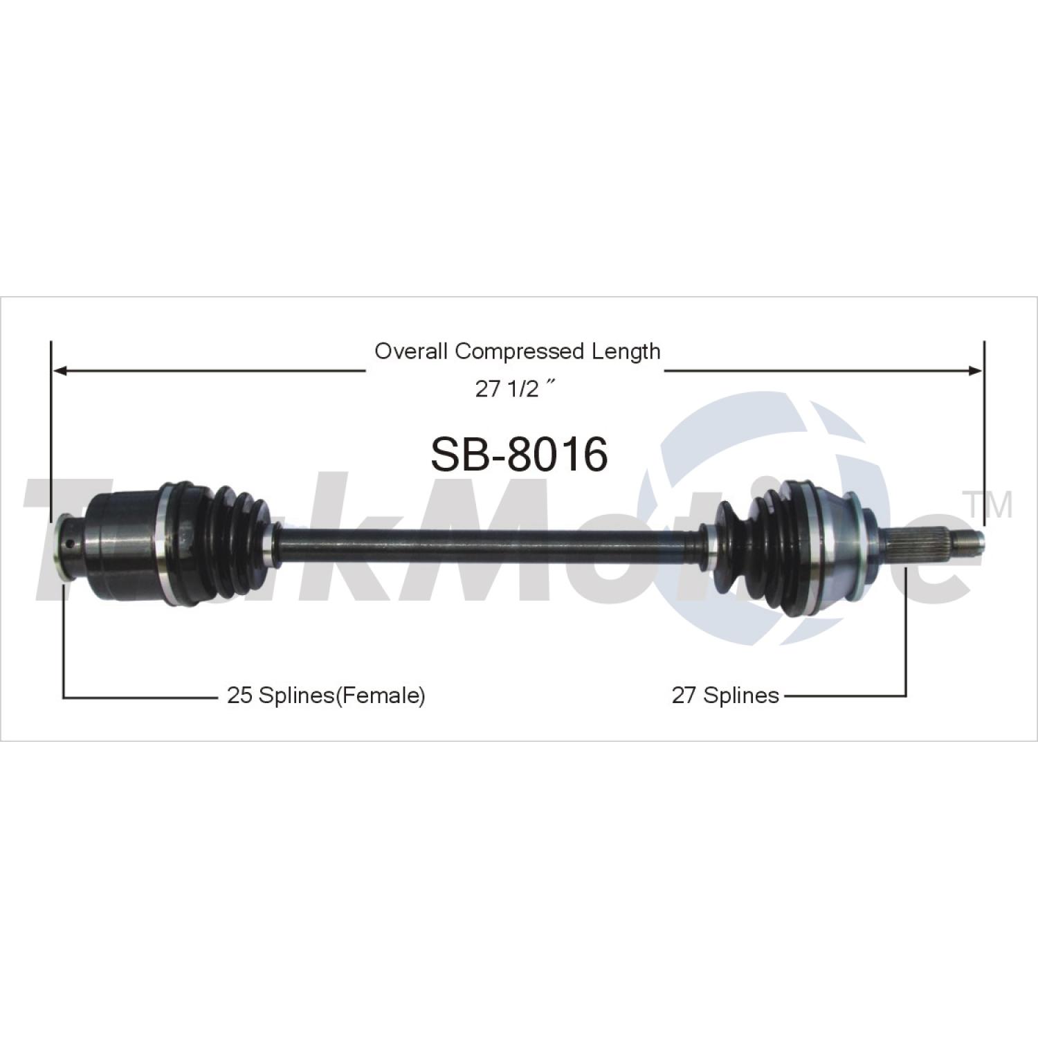 TrakMotive SB8016 - CV Axle Shaft TrakMotive SB8016 CV Axle Shaft product image 1 of 3