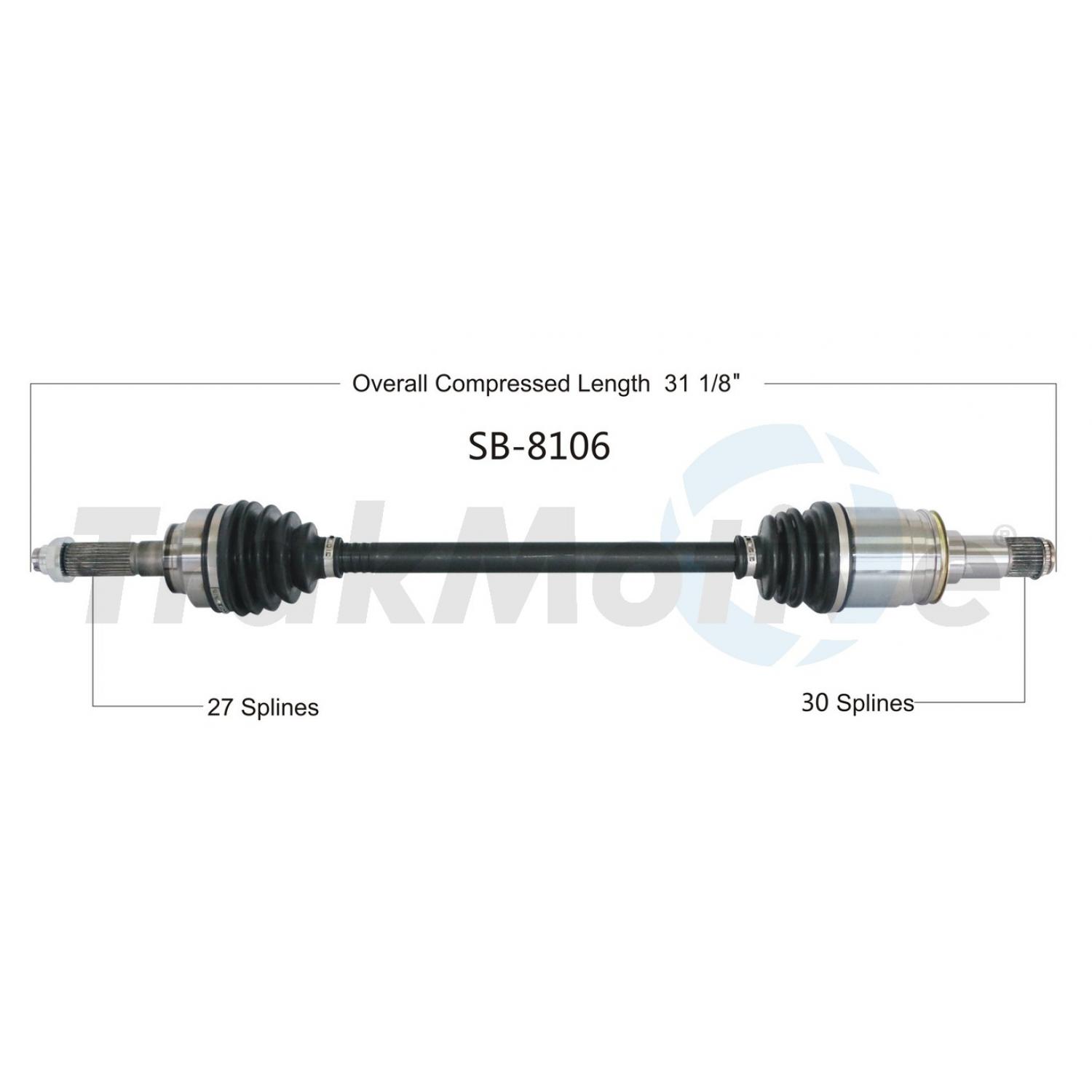 TrakMotive SB8106 - CV Axle Shaft TrakMotive SB8106 CV Axle Shaft product image 1 of 3