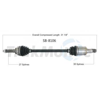 2020 Subaru BRZ CV Axle Shaft Rear Left TrakMotive SB8106 image 1 of 3