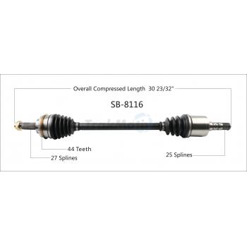 2004 Subaru Impreza CV Axle Shaft Front Left TrakMotive SB8116 image 1 of 3
